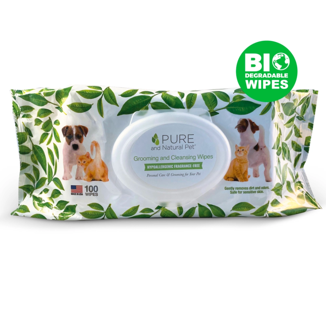 Pure and Natural Pet - Grooming and Cleansing Wipes (Fragrance Free) 100 Wipes