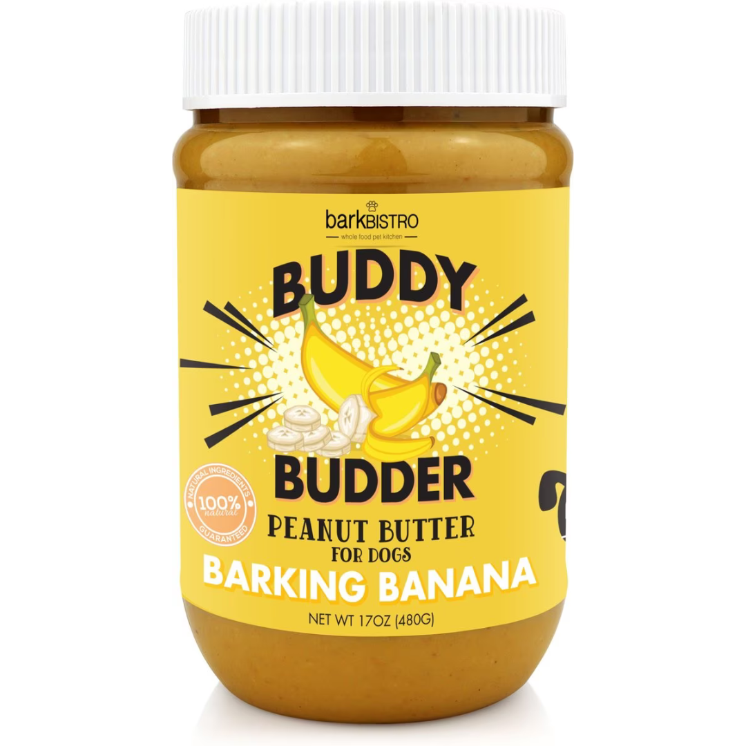 Buddy Budder - Dog Peanut Butter - Barkin' Banana  - 17 Oz jar