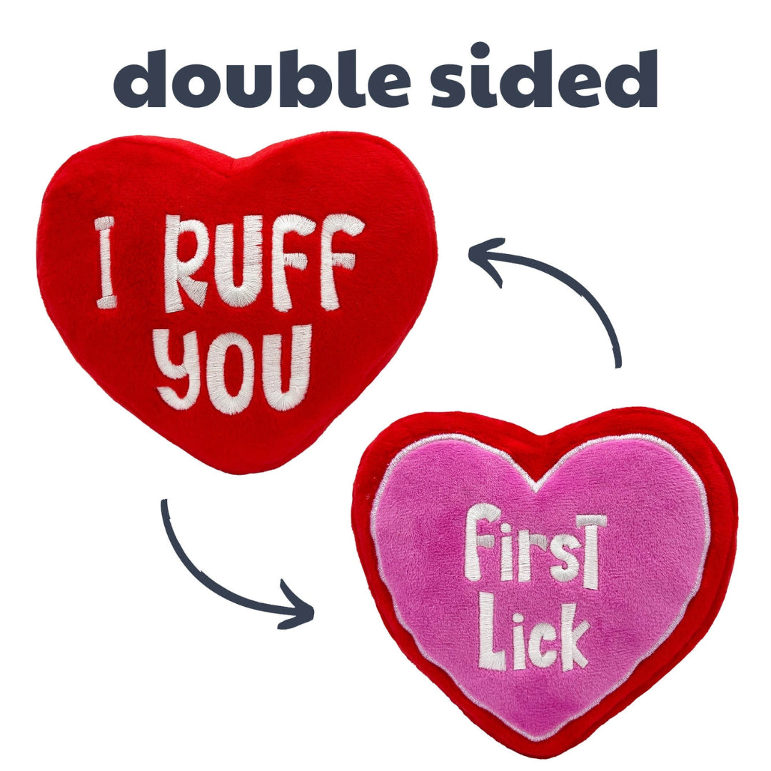 First Lick Heart Dog Toy (Double-Sided)