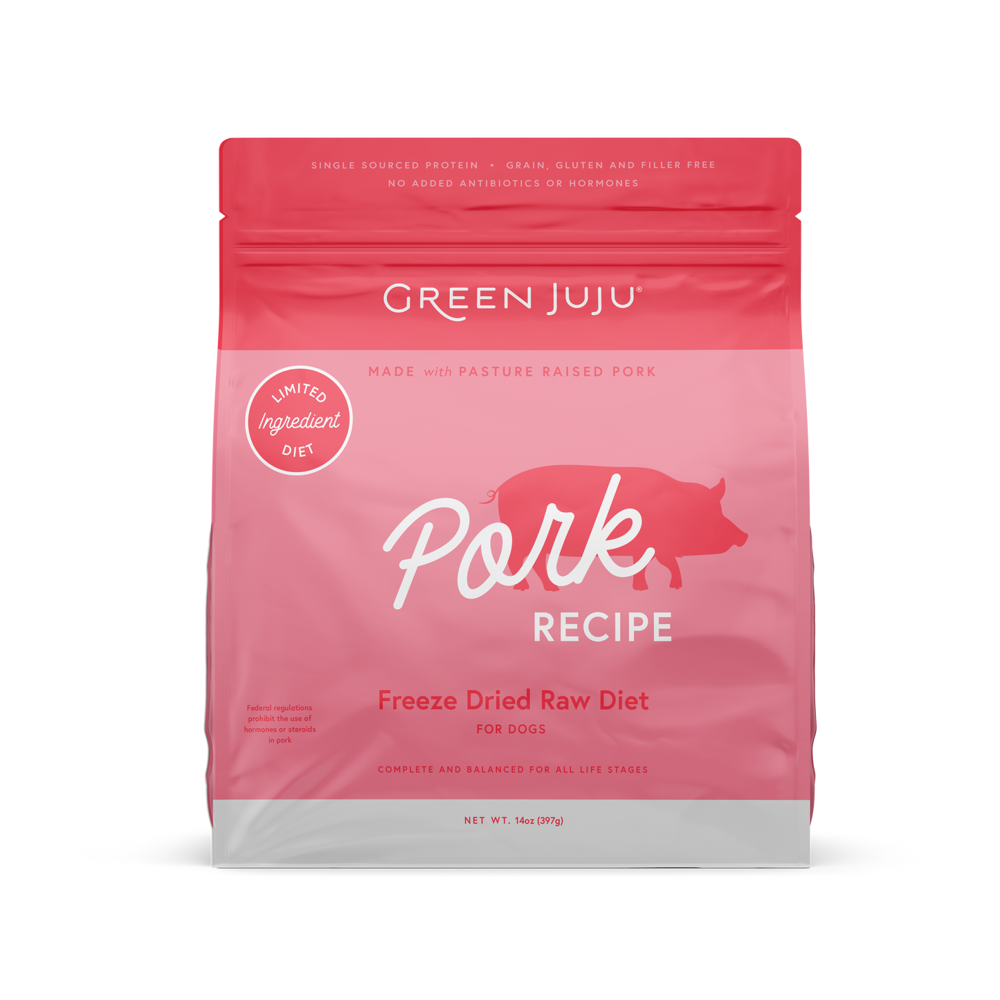 Green Juju: Freeze-Dried Limited-Ingredient Raw Diet - Pork