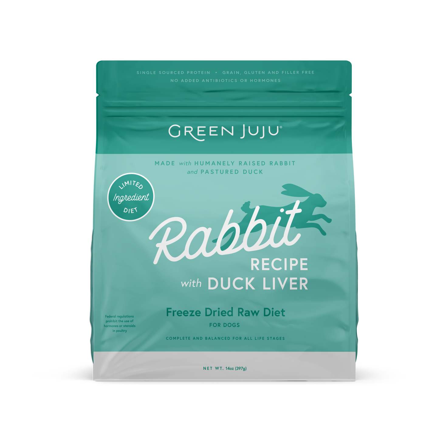 Green Juju: Freeze-Dried Limited-Ingredient Raw Diet - Rabbit with Duck Liver