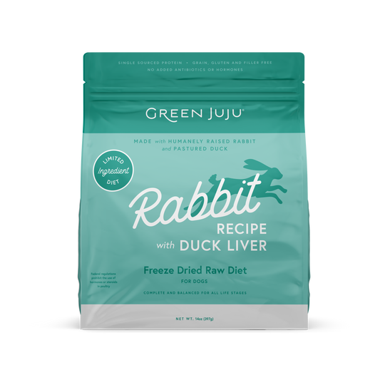 Green Juju: Freeze-Dried Limited-Ingredient Raw Diet - Rabbit with Duck Liver