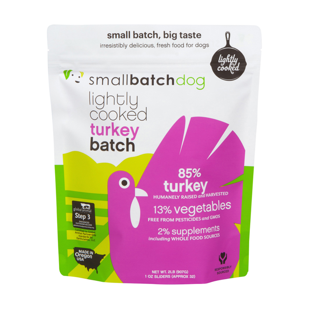 Smallbatch Dog Raw Frozen Food - Lightly Cooked - Turkey