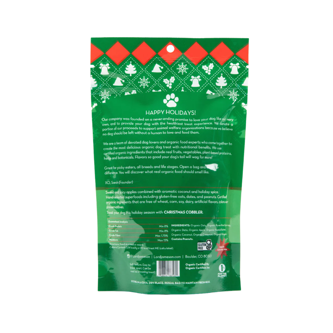 Lord Jameson - Organic Dog Treats - Holiday Cobbler - 6oz