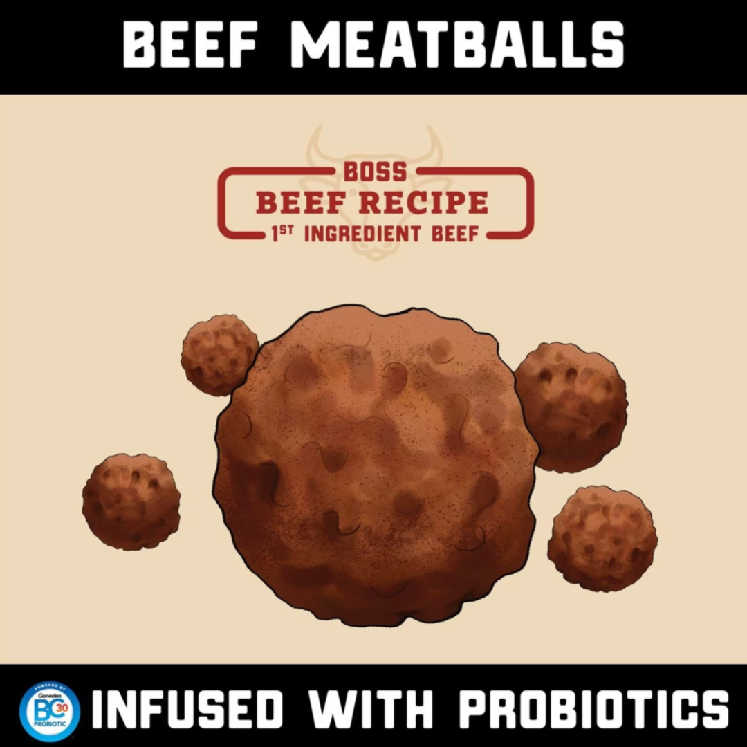 Boss Dog - Freeze Dried Probiotics Raw Beef Meatballs 3.Oz