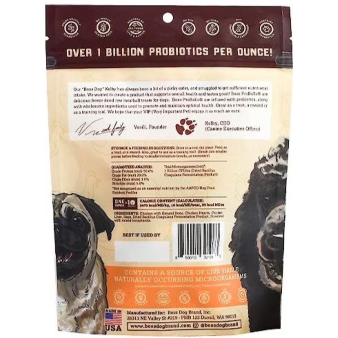 Boss Dog - Freeze Dried Probiotics Raw Chicken Balls 3.Oz