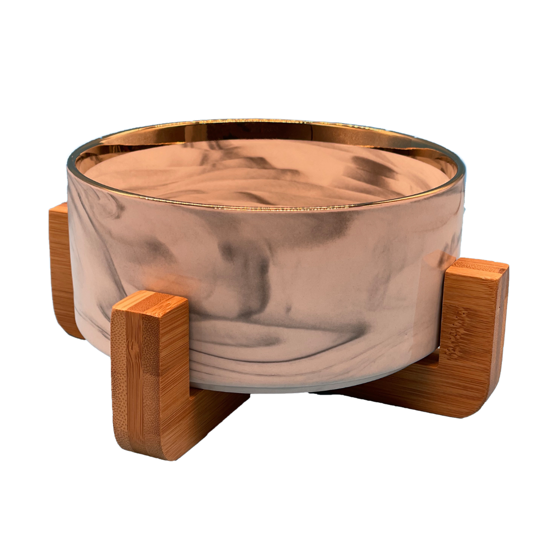 Elegant Marble Dog Bowl