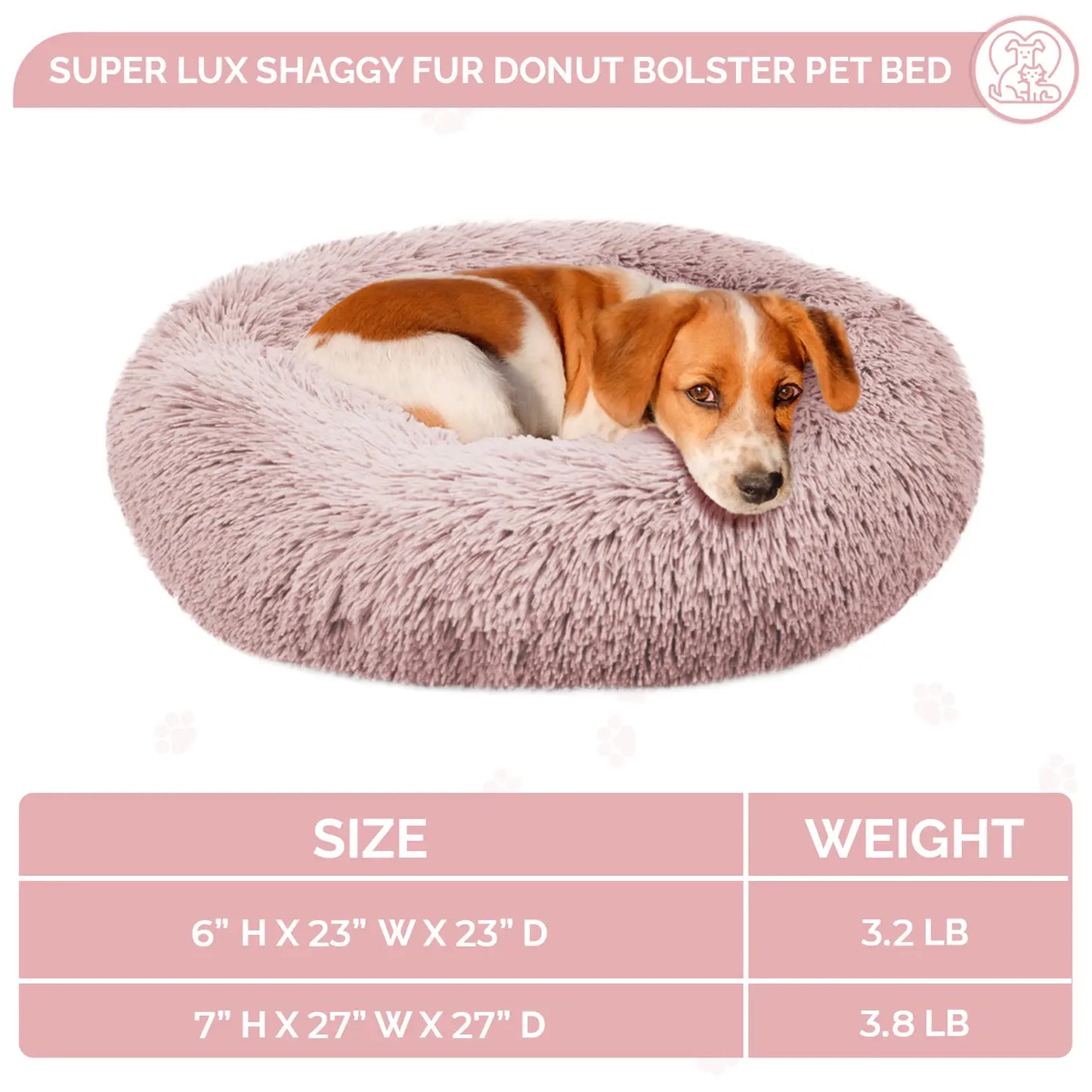 Luxe Shaggy Donut Bed